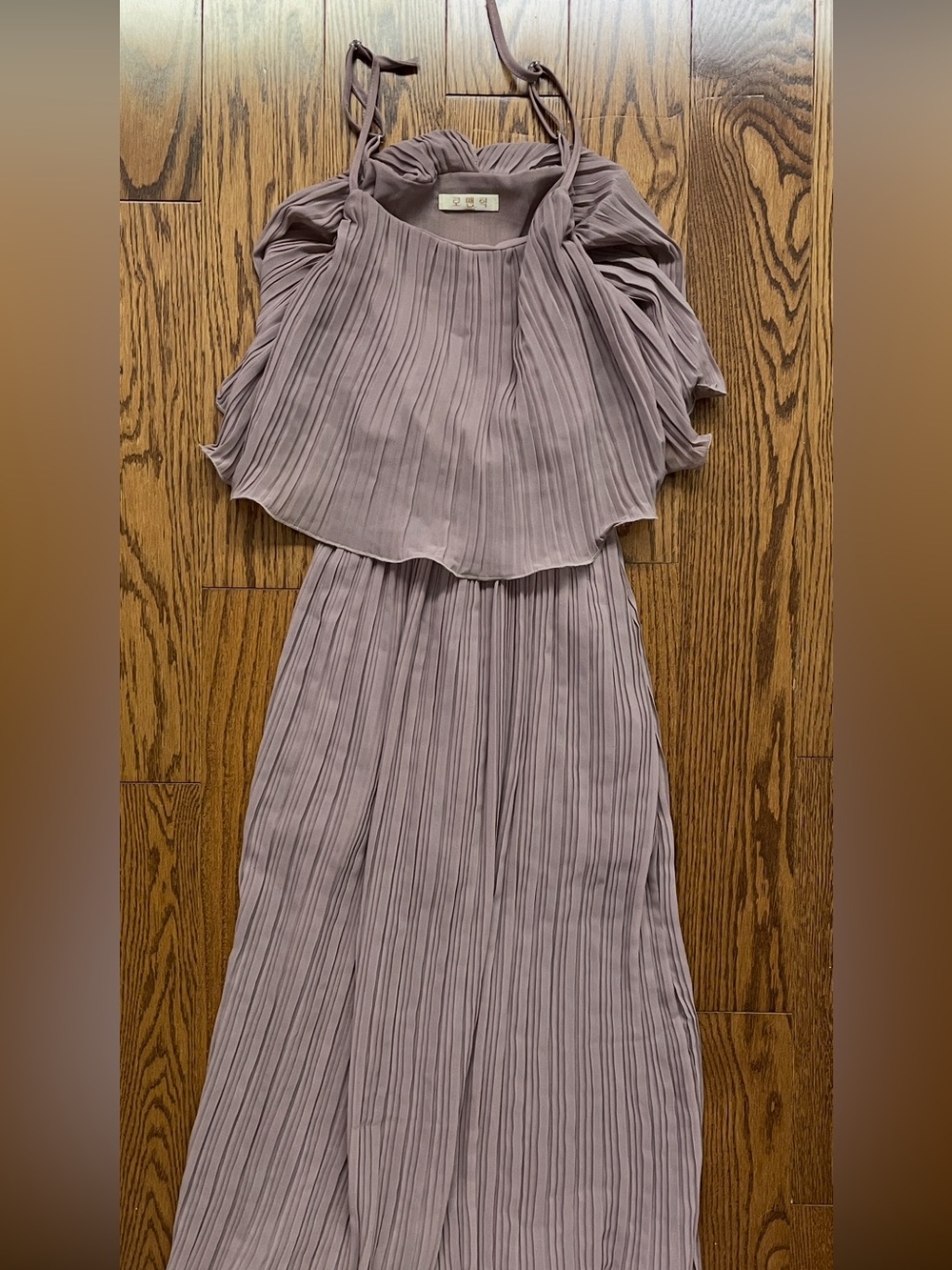Pleated Mauve Maxi Dress - Elegant Women's Dress